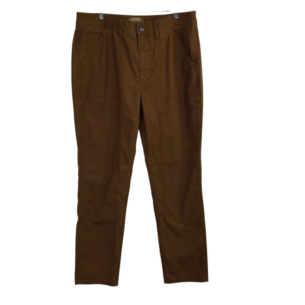 REI Co-op Trailsmith Pants Double Knee Utility Workwear Canvas Brown Size 16